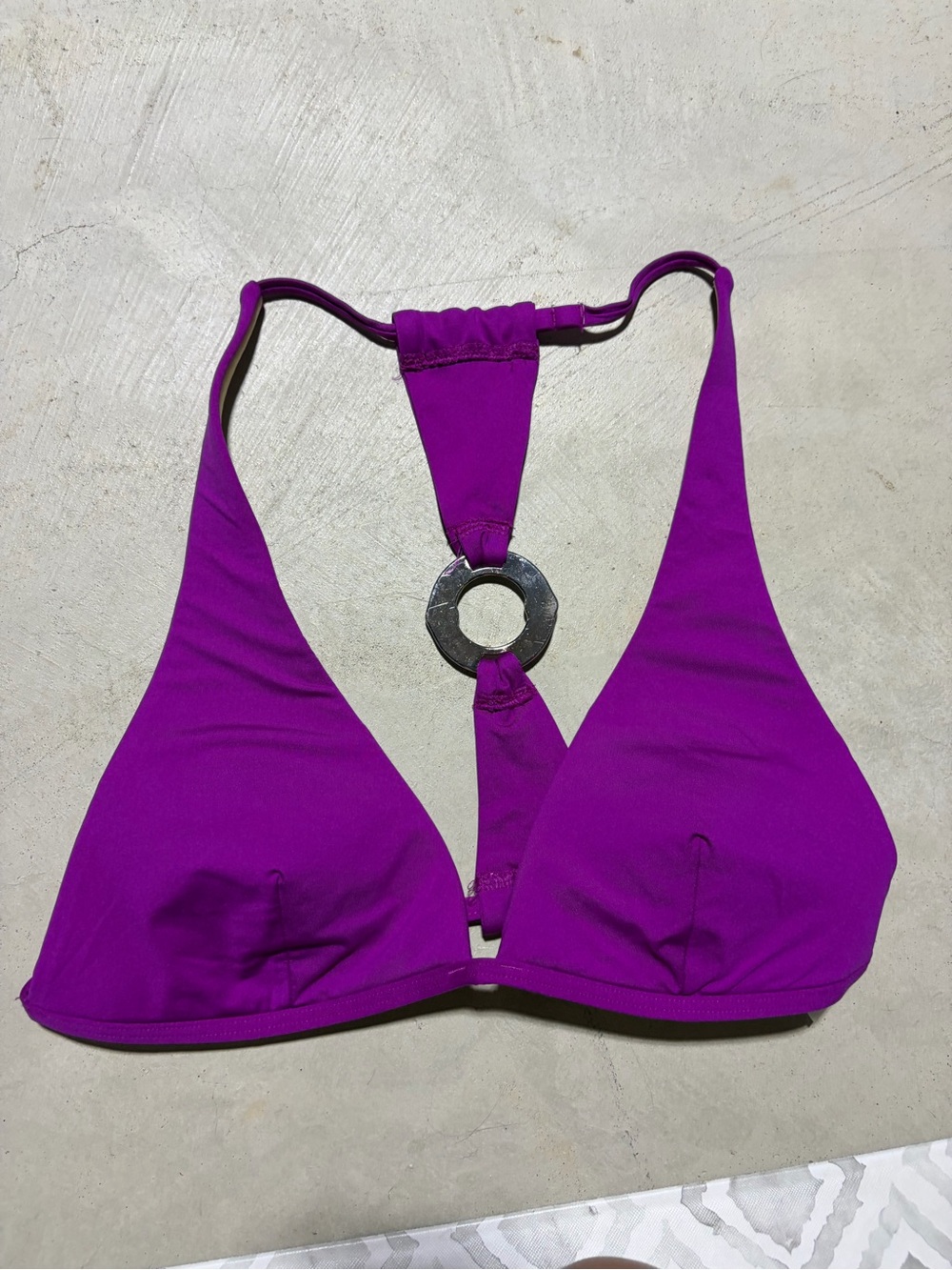 Victoria’s secret swim Purple Triangle Halter Bikini Top with Center Ring medium